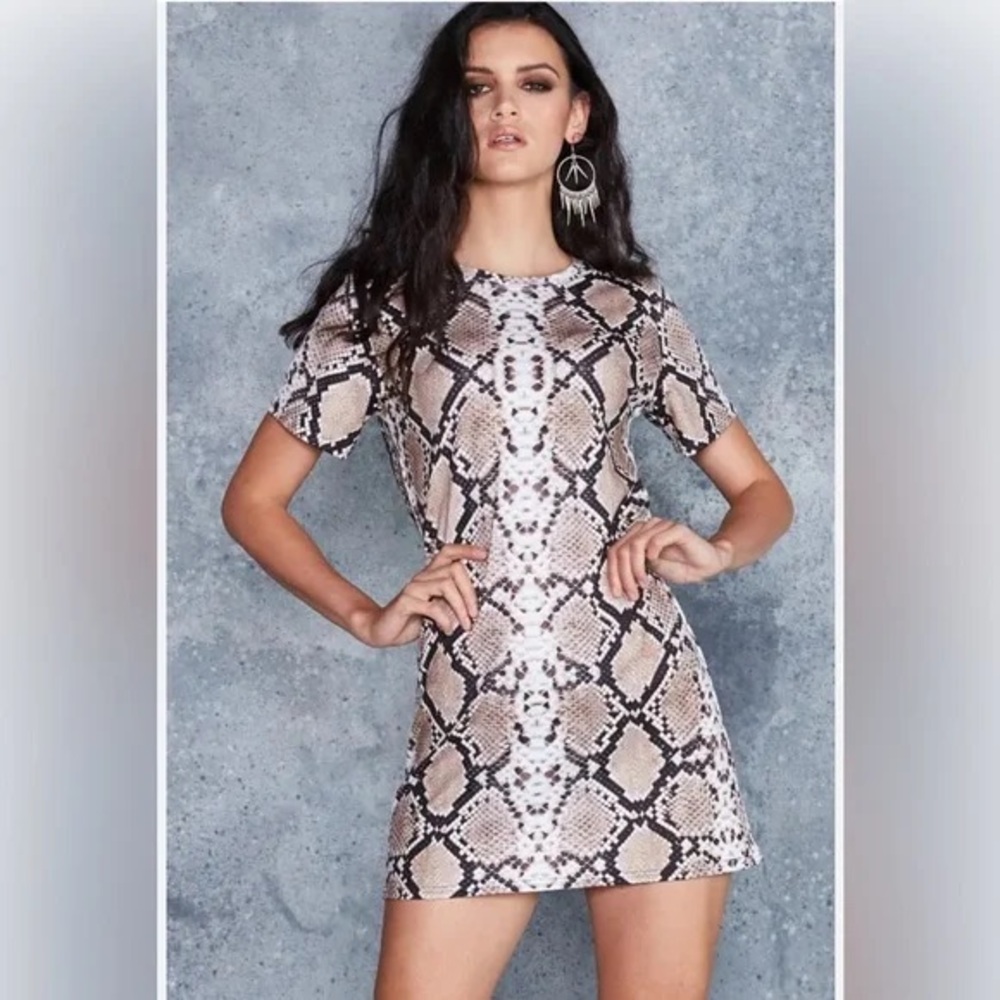 Blackmilk Brown Serpent Tee Dress